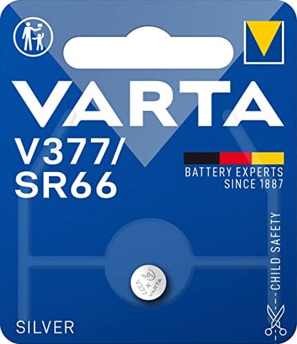 VARTA Batterien V377/SR66 Knopfzelle, 1 Stück, Silver Coin, 1,55V, kindersichere Verpackung, für elektronische Kleingeräte - Uhren, Autoschlüssel, Fernbedienungen, Waagen, Made in Germany