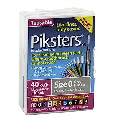 Pikster Interdental Brushes (40 Pack, Size 0 (Grey))