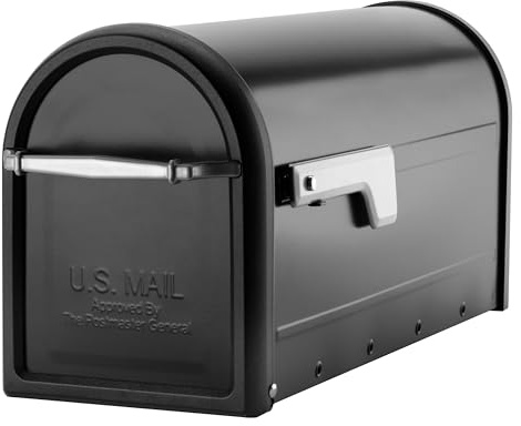Architectural Mailboxes Chadwick 8950B-10, Cassetta delle lettere in acciaio zincato, colore nero, capacità media