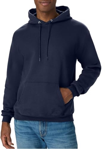 Hanes Men's Big and Tall Pullover EcoSmart Hooded Sweatshirt, Navy, XXX-Large