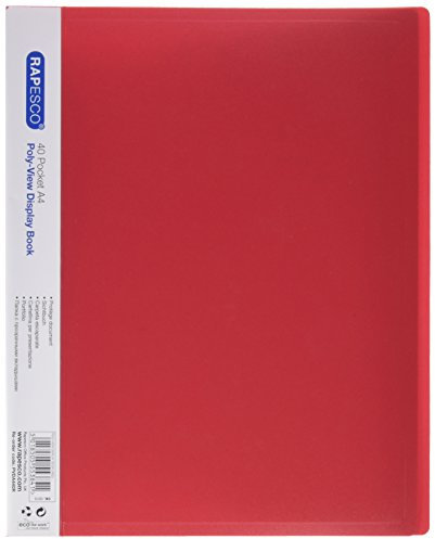 Rapesco PVDA440R Strapazierfähiges Sichtbuch aus Polypropylen um bis zu 80 Seiten darzustellen