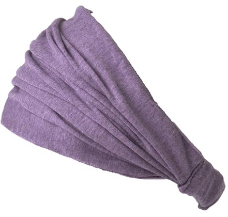 CHARM Damen Breites Haarband Bandana - Bio Baumwolle Stirnband Herren Kopftuch Sommer Hair Band Aus Japan Lila L