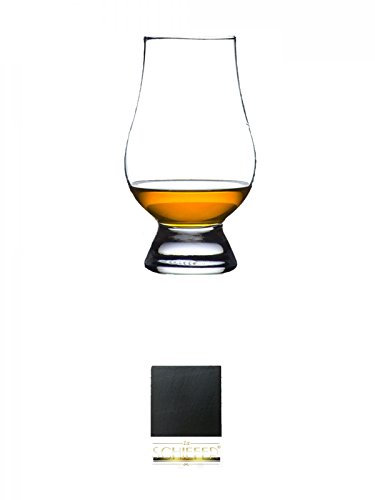 The Glencairn Glass Whisky Glas Stölzle 1 Stück + Schiefer Glasuntersetzer eckig ca. 9,5 cm Durchmesser