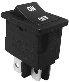 WITTKOWARE Wippenschalter, 19x13mm, 2-polig, EIN/AUS, 3A/250V, schwarz, Beschriftung ON/OFF