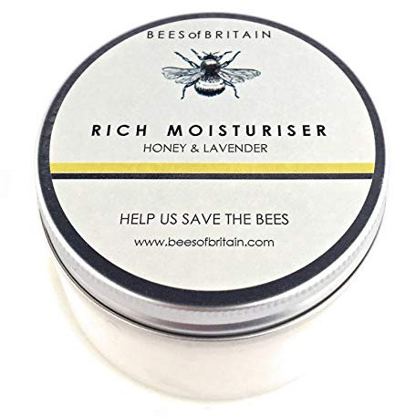99% Natürlich GESICHTS-FEUCHTIGKEITSCREME - HONIG & LAVENDEL 100 g von BEES of BRITAIN - pH 5,5 für empfindliche Haut. Wir Spenden 5% Unseres Gewinns, um Bienen und Bestäuber zu Retten.