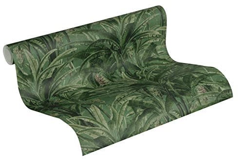 A.S. Création Vliestapete Greenery Tapete in Dschungel Optik mit Palmenblättern 10,05 m x 0,53 m grün Made in Germany 364802 36480-2