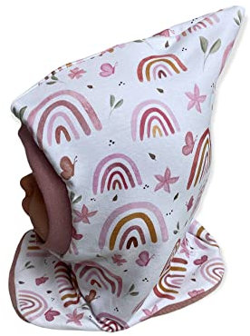 Schlupfmütze,Mütze und loop, Gr 40-56 Regenbogen altrosa kindermütze, halssocke, mütze baby Mädchen schalmütze