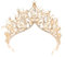 Yovic Barock Braut Krone Gold Kristall Königin Hochzeit Tiara Perle Braut Krone und Tiara Prinzessin Haarschmuck für Frauen und Mädchen (Vintage)