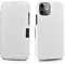 Mobiskin case compatible with Apple iPhone 12 MINI (5.4 inch), cover with genuine leather, book-style protective phone case, ultra-slim folio, thin wallet, white