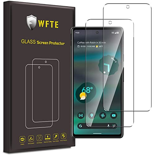WFTE [2 Stück Schutzfolie für Google Pixel 6A/Google Pixel 7A Panzerglas Glasfolie 9H Härte,Anti-Kratzen,Anti-Öl,Anti-Bläschen Displayschutzfolien Panzer Schutz Glas kompatibel für Pixel 6A/7A