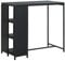 vidaXL Bar Table with Storage Rack in Black 120x60x110 cm - Poly Rattan and Steel Frame - Rectangular shaped - Ideal for Dining Room, Kitchen