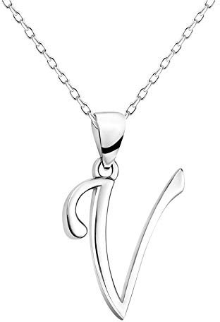 Sofia Milani - Damen Halskette 925 Silber - V Buchstaben Anhänger - 50352