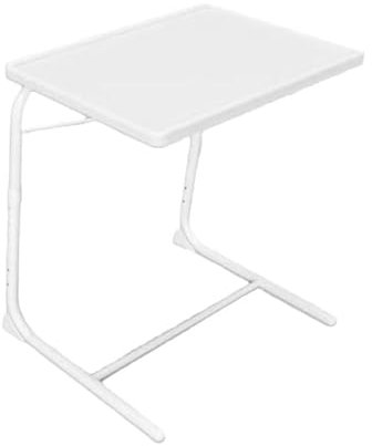 Portable Table Adjustable Folding, Lounge, Bedroom Furniture, Living, Tv, Multi Function Office Picnic Garden Laptop Stand Care Home Office Camper Van Caravan Camping (White Without Cup Holder)