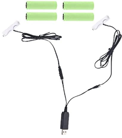 2in1 USB to 1.5V 3V 4.5V 6V Dual AA Battery Eliminator Replace 1 to 4pcs 1.5V AA Battery Power Supply Cord for Decorations LED Lamp Radio