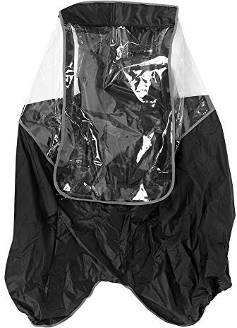 01 02 015 Fahrrad Regenschutz, Transparente Weitsicht Rücksitze Regenmantel Fahrrad Regenschutz Fahrrad Regenschutz Verstellbares Seil für Kindersitze(Schwarz)