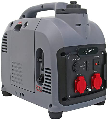 revolt Invertergenerator: Tragbarer Benzin-Inverter-Generator, 2.000 W, 2X 230 V, 2X USB, 4 l (Notstromaggregat Benzin, Stromerzeuger, Dieselgenerator)