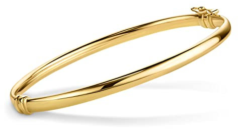 OROVI Armschmuck für Damen glatt glänzender Armreif Gelbgold Armband aus 9 Karat (375) Gold