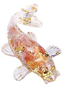 Kleines Glasornament Fisch Harz Figur Bunte lebensechte Fischskulptur Briefbeschwerer Glas Ornament Statue Bunte Wassertiere Fischtank Ornamente Auto Armaturenbrett Ornament Home Büro Desktop Ornament