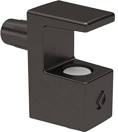Glasbodenträger GRACE zum Stecken, 5-6 mm Glas, Zamak vernickelt schwarz