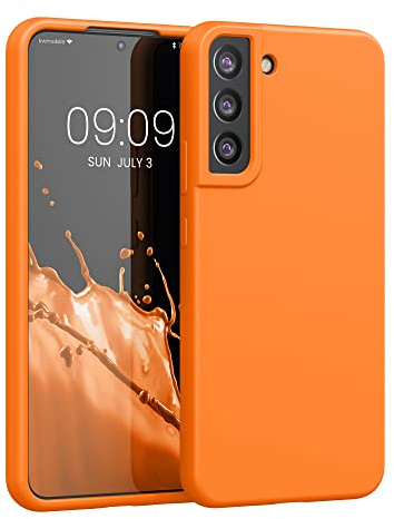 kwmobile Handyhülle für Samsung Galaxy S22 Plus Hülle - Case Silikon - Kabelloses Laden - Schutzhülle Cover in Fruity Orange