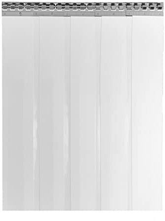 PVC Streifenvorhang 3x300mm Glasklar Transparent Höhe 4.75m x Breite 3.75m. Lamellenvorhang mit Schallschutz bis zu 30db. umweltfreundlicher Stallvorhang. PVC Vorhang recyclebar fertig vormontiert