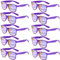 FSMILING 10 Stück Party Sonnenbrille violett Sonnenbrillen Verspiegelt Lila Sonnenbrillen Set Festival Party Brille Lila Für Damen Herren