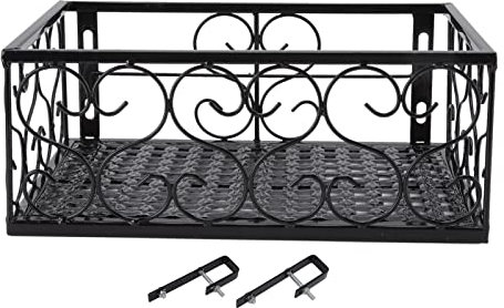 Soporte para Macetas de Balcón,Estante Decorativo de Hierro Engrosado Para Barandilla de Patio con Retenedores,Cesta Colgante de Hierro para Estantería de Jardín Al Aire Libre Patio(for2.5cm)