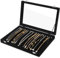 mepure Schmuckkasten Damen Samt Schmuckkasten mit 20 Haken Transparenter Deckel 35x24x5cm Elegant Schmuck Organizer