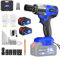 DICN Cordless Impact Wrench 1/2 inch, Brushless Impact Gun 420N.m High Torque, 3200rpm Variable Speed, with 2 x Batteries 6000mAh Li-Ion, Socket Set & Carry Box