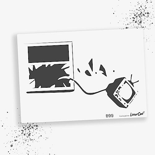LaserCad Schablonen BANKSY Streetart (B099, Broken Window, DIN A4) Stencil für Graffiti, Airbrush, Kunst, Deko, zum Malen