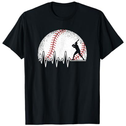 Baseball Herzschlag Baseballspieler Ball Herren Jungen T-Shirt
