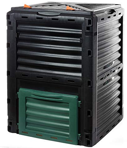 2friends composter composteur Rapide en Plastique Robuste avec Couvercle à charnière, 300 litres (H 83 x L 61 x P 61 cm), thermocomposteur pour composter Les déchets de Jardin et de Cuisine, 100% pl