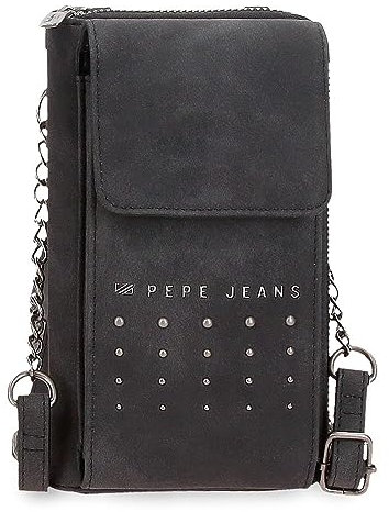 Pepe Jeans Holly Portafogli e Portafogli in Ecopelle, Nero, Marrone, Blu Marino, Diverse misure, Nero, Taglia unica, Portafoglio mobile