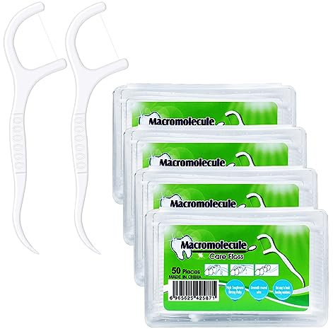 PROPOG Hilo Dental Con Mango Palillos De Dientes 200 Piezas Palillos Interdentales Arcos Dentales Desechables Seda Dental Limpieza De Dientes