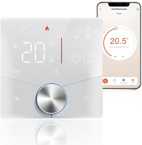 Decdeal Termostato WiFi Smart Tuya Controllo vocale Regolatore di Temperatura programmabile settimanale Digitale Manopola Intelligente Digitale