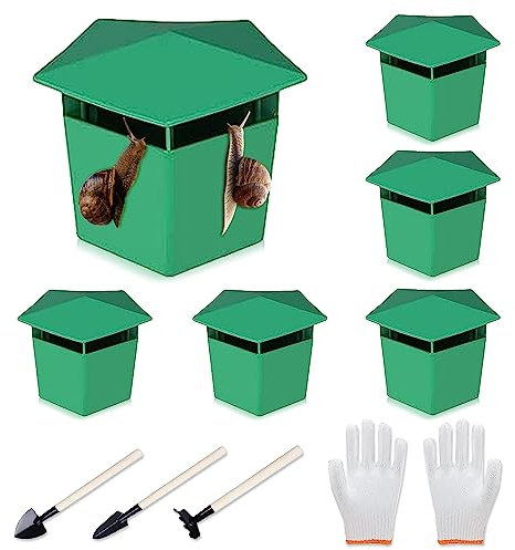 Udbrud Trappola per Lumache, Set di 6 Trappola Biologica per Lumache per Giardino Un Paio di Guanti,Utensili per Scavare Rispettosi dell'Ambiente per terreno da giardino protezione Catturare Lumache