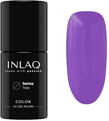 INLAQ® HEMA Free Smalto Gel per Unghie UV - Colori Diversi - Tonalità Pastello - Collezione Sweet Candies - Smalto Semipermanente - Gel Unghie - Colore Violet Eggplant 6 ml