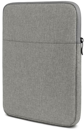 moex Tablet Hülle für iPad 10/11 (2022/2025) Tasche mit Reißverschluss und Fach für Zubehör, Stoff Sleeve weich Gepolstert, iPad Schutzhülle Minimalistisch Dash Case, Grau
