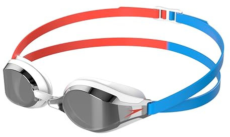 Speedo Unisex Erwachsene Fastskin Speedsocket 2 Schwimmbrille | Wettkampfbrille | Anti-Beschlag | Wasserdicht Schwimmbrille, Siren Red/Picton Blue/Smoke, Einheitsgröße