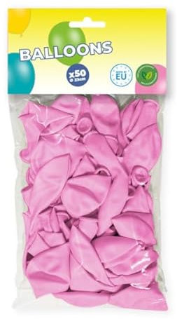 France Effect - 50 Ballons de Baudruche en Latex 23 cm (9 pouces) de Haute Qualité - Gonflage Facile avec Air et Hélium - Idéals pour Anniversaires, Mariages et Fêtes (Rose)