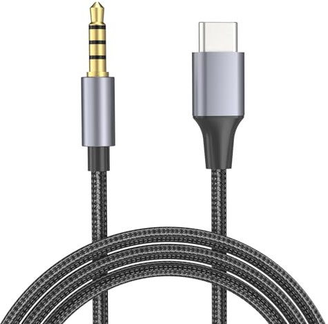 LOKEKE Cavo adattatore da USB tipo C maschio a AUX maschio da 3,5 mm per auto, compatibile con tablet, notebook, computer desktop (nero)