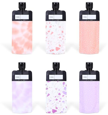 6 PCS Travel Pouches for Toiletries, Travel Pouch, Travel Shampoo and Conditioner, Travel Shampoo and Conditioner Bottles, Reusable Covers for Travel Travel Essentials for Women Ship Essentials