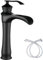 Maynosi Mitigeur Cascade Haut Lavabo, Robinet Salle de Bain Bec Rétro, Robinetterie Pour Vasque en Laiton, Robinet Lavabo Cascade, Chaud et Froide avec Tuyaux Flexibles (Noir Mat)