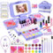 YasinKidz Maquillaje para Niñas con Espejo Cosmético LED de 3 Colores, 59 Piezas Kit de Maquillaje para Niñas, Lavable Juguete de Maquillaje para Niñas 4 5 6 7 8 Años para Fiesta, Cumpleaños, Navidad