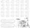 VixxNoxx 32 psc moon gels für Schlagzeug Drum-Zubehör Drum Dampeners für Schlagzeug Klangregelung （transparent）