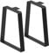12 Inch Trapezoid Table Legs, Metal, for DIY Projects - Coffee Tables, Cabinets, Desks, Chairs, Nightstands, Benches - Industrial Design, Set of 2, Black