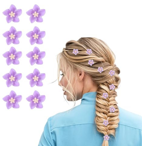 dinghaole 10 Pcs Petites Pince Cheveux Fleurs, Mini Pince Cheveux Fleur, Pince Fleur Cheveux, Accessoires De Cheveux Pour Femmes Filles Fête d'Anniversaire Mariage Célébration Photo Barrettes