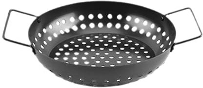 MagiDeal Padella per Grigliare Vassoio per Grigliare Barbecue Piastra per Grigliare Pentole Padella per Grigliare in Ferro Cestino per Grigliare per Feste, 28.5 Cmx22.7 Cmx5 Cm