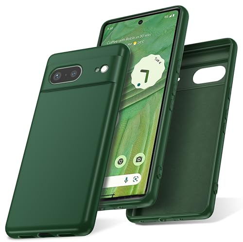 Watana for Google pixel 7 5G Case,Silicone Phone Case,Green | Soft-Touch,Shockproof,DustProof,Antiskid Full Body Armour Phone Cover with Microfiber Lining for pixel 7