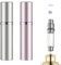 JAONLD Atomizzatore Profumo,2 Pezzi Portaprofumo da Viaggio Ricaricabile Vaporizzatore Profumo,Nebulizzatore Profumo per Viaggiare,Festa,Vita Quotidiana(5ML,Argento,Rosa)